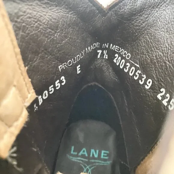 Lane PLAIN JANE Womens Cowboy Booties 7.5 Butterscotch Western Short Ankle Boot - Picture 9 of 11